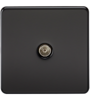 Knightsbridge Screwless 1G TV Outlet (Non-Isolated) (Black)